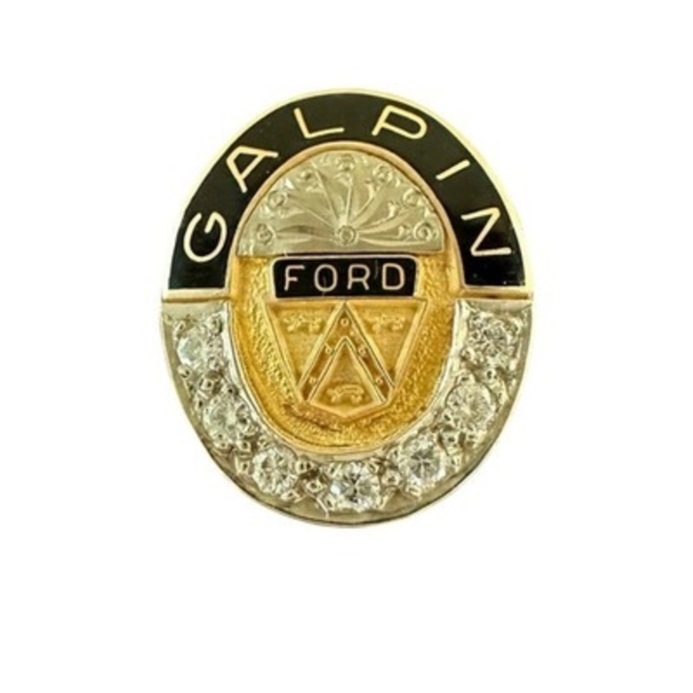 Galpin Ford Dealership Winner's 14K Gold 7 Diamond Pin Vintage Collectible Rare